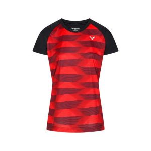 Koszulka do tenisa damska Victor T-34102 CD. Czarne bluzki VICTOR, xl, bez wzorów, z poliesteru, sportowe, bez kołnierzyka, bez ramiączek. Za 177,00 zł.