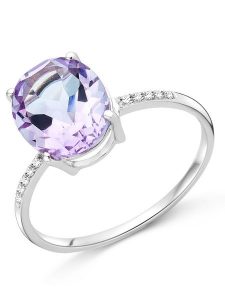 Diamant Exquis Złoty pierścionek z diamentami rozmiar: 54. Różowe pierścionki Diamant Exquis, z ametystem, złote. Za 1 087,99 zł.