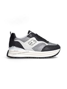 Liu Jo Sneakersy w kolorze srebrno-czarnym rozmiar: 41. Czarne trampki Liu Jo, bez wzorów, bez zapięcia. Za 381,24 zł.