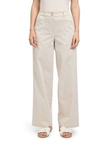 BETTY & CO Spodnie w kolorze kremowym rozmiar: 38. Brązowe spodnie z wysokim stanem Betty & Co, bez wzorów, z materiału, z podwyższonym stanem. Za 140,53 zł.