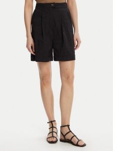 Max Mara Beachwear Bermudy Sultano 2516141019 Czarny Relaxed Fit. Czarne szorty Max Mara Beachwear, bez wzorów, z bawełny. Za 479,99 zł.