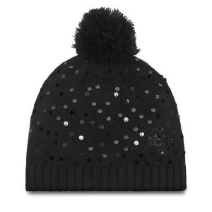 Czapka Guess. Czarne czapki Guess, z aplikacjami. Za 129,99 zł.