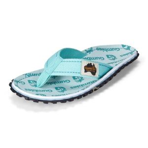 Japonki Gumbies Islander Flip-Flops GU-FFISL129 niebieskie. Niebieskie klapki bez wzorów, z bawełny, bez obcasa. Za 251,93 zł.