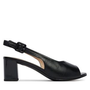 Sandały Caprice. Czarne sandały Caprice, bez wzorów, bez obcasa, na słupku, bez zapięcia. Za 319,99 zł.