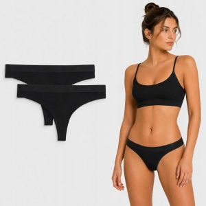STRINGI DAMSKIE 4F 2PAK BIELIZNY DAMSKIEJ BAWEŁNIANEJ XS F040 SS26. Brązowe stringi 4f, bez wzorów, z bawełny. Za 59,99 zł.