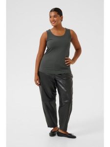 KAFFE curve Top w kolorze antracytowym rozmiar: XL. Czarne topy KAFFE curve, xl, bez wzorów, bez kołnierzyka, bez ramiączek. Za 86,99 zł.