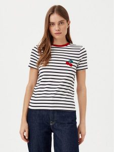 ONLY T-Shirt Heart 15318959 Granatowy Regular Fit. Niebieskie t-shirty ONLY, xs, bez wzorów, z wiskozy, bez kołnierzyka, bez ramiączek. Za 119,99 zł.