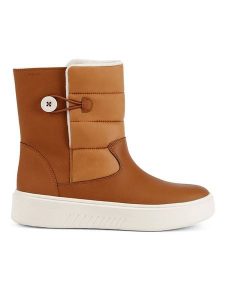 Geox Botki "Nhenbus" w kolorze jasnobrązowym rozmiar: 37. Brązowe botki Geox, bez wzorów, z gumy, bez obcasa, bez zapięcia. Za 152,62 zł.