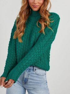 LA Angels Sweter w kolorze zielonym rozmiar: L. Zielone swetry oversize LA Angels, l, bez wzorów, ze splotem, bez ramiączek. Za 144,92 zł.