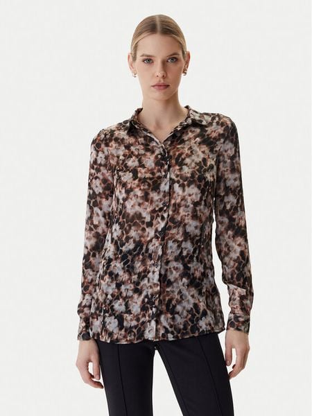 Guess Koszula W6RH73 WDW82 Brązowy Regular Fit. Brązowe koszule Guess, m, z aplikacjami, z syntetyku, bez kołnierzyka, bez ramiączek. Za 379,99 zł.