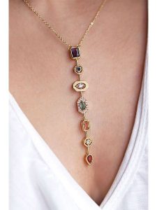 Lodie Silver Naszyjnik z elementami ozdobnymi rozmiar: onesize. Szare naszyjniki Lodie Silver, z cyrkonią, ze stali. Za 78,99 zł.