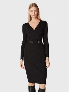 Morgan Sukienka koktajlowa 222-RMBIZ Czarny Slim Fit. Czarne kombinezony Morgan, xs, bez wzorów, z syntetyku, wizytowe, bez kołnierzyka, bez ramiączek. Za 379,99 zł.