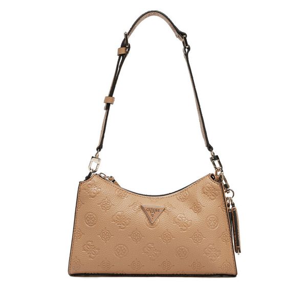 Torebka Guess. Brązowe listonoszki Guess, z aplikacjami, bez dodatków. Za 289,99 zł.