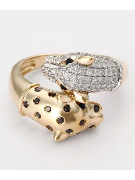 DIAMOND & CO Złoty pierścionek "Rivale de panthères" z diamentami i szafirami rozmiar: 50. Żółte pierścionki Diamond & Co, z diamentem, złote. Za 2 769,73 zł.