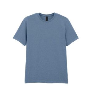 Bawełniana Koszulka Unisex Dla Dorosłych W Miękkim Stylu. Niebieskie bluzki GILDAN, l, bez wzorów, z bawełny, sportowe, bez kołnierzyka, bez ramiączek. Za 38,99 zł.