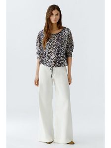 Oui Bluzka w kolorze czarno-karmelowym rozmiar: 40. Brązowe bluzki Oui, bez wzorów, bez kołnierzyka, bez ramiączek. Za 144,92 zł.