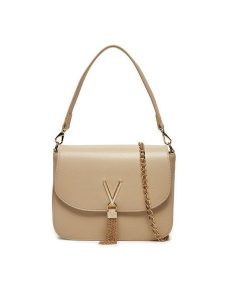 Valentino Torebka Divina VBS1R404G Beżowy. Brązowe torebki klasyczne Valentino, bez wzorów, ze skóry, bez dodatków. W wyprzedaży za 349,99 zł.