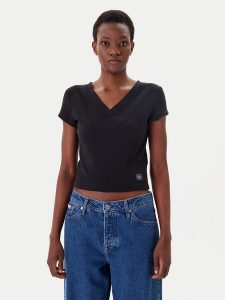 Calvin Klein Jeans T-Shirt LV047C910G Czarny Regular Fit. Czarne t-shirty Calvin Klein Jeans, xs, bez wzorów, z bawełny, bez kołnierzyka, bez ramiączek. Za 119,99 zł.