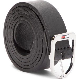 Pasek Damski TOMMY JEANS - Tjw Flag Belt 2.5 AW0AW05896 75 002. Czarne paski marki Tommy Jeans, w paski, z jeansu. W wyprzedaży za 139,00 zł.