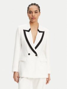 Maryley Marynarka 25EB189/43BN Biały Regular Fit. Białe marynarki i żakiety Maryley, l, bez wzorów, z syntetyku. Za 399,99 zł.