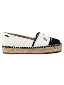 KARL LAGERFELD Espadryle KL80108 Biały. Białe espadryle KARL LAGERFELD, bez wzorów, z materiału, bez obcasa. Za 339,99 zł.