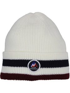 Peak Mountain Czapka "Mably" w kolorze kremowo-czarnym rozmiar: onesize. Brązowe czapki Peak Mountain, bez wzorów, prążkowane. Za 60,99 zł.