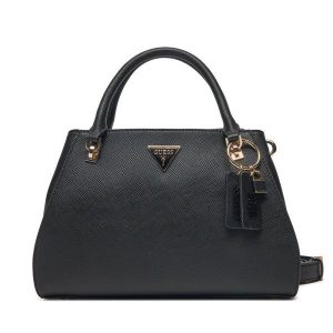 Torebka Guess. Czarne kuferki Guess, z aplikacjami, bez dodatków. Za 379,99 zł.