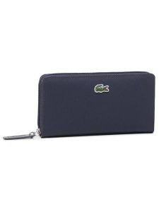 Lacoste Portfel L Zip Wallet NF2900PO Granatowy. Niebieskie portfele Lacoste, bez wzorów, ze skóry. Za 279,99 zł.
