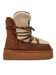 D.Franklin Śniegowce DFSH371008 Brązowy. Brązowe buty zimowe D.Franklin, z materiału, bez obcasa, bez zapięcia. Za 429,99 zł.