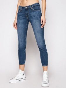 Lee Jeansy Scarlett L526QDTN 112111825 Granatowy Skinny Fit. Niebieskie jeansy Lee, bez wzorów, z bawełny. Za 249,99 zł.