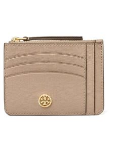 Tory Burch Skórzany portfel w kolorze beżowym - 11,5 x 8,5 cm rozmiar: onesize. Brązowe portfele Tory Burch, bez wzorów, z materiału. Za 461,21 zł.