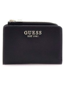 Guess Portfel "Jane" w kolorze czarnym rozmiar: onesize. Czarne portfele Guess, z aplikacjami, z materiału. Za 173,99 zł.