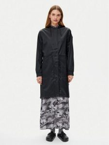 Rains Kurtka przeciwdeszczowa String W 18550 Czarny Regular Fit. Czarne kurtki Rains, s, bez wzorów, z syntetyku, bez kaptura. Za 269,99 zł.