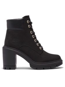 Timberland Trzewiki Allington Heights 6In TB0A5Y6C0151 Czarny. Czarne botki Timberland, bez wzorów, z nubiku, bez obcasa, na słupku, bez zapięcia. Za 579,99 zł.