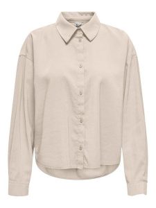 ONLY Bluzka w kolorze beżowym rozmiar: XL. Brązowe bluzki ONLY, s, bez wzorów, z wiskozy, klasyczne, bez kołnierzyka, bez ramiączek. Za 79,03 zł.