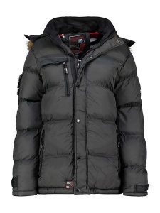 Geographical Norway Kurtka zimowa "Bonapart" w kolorze ciemnoszarym rozmiar: XL. Szare kurtki Geographical Norway, na zimę, xl, bez wzorów, z puchu, bez kaptura. Za 352,21 zł.