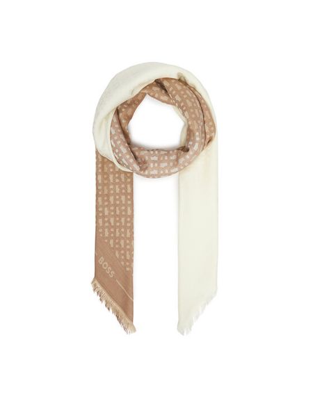 BOSS Chusta Ledonia 50517733 Beżowy. Brązowe apaszki i chusty Boss, bez wzorów. Za 289,99 zł.
