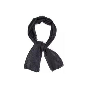 Szal maskujący z siatki MESH 155x48 cm. Czarne szaliki CAMOUFLAGE, bez wzorów, z meshu. Za 27,99 zł.