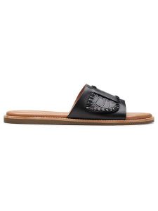 Clarks Skórzane klapki "Maritime Mule" w kolorze czarnym rozmiar: 38. Czarne klapki Clarks, bez wzorów, ze skóry, z otwartym noskiem, bez obcasa. Za 197,63 zł.
