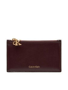 Calvin Klein Portfel Ck Zip Cardcase 6Cc LV04F1076G Bordowy. Czerwone portfele Calvin Klein, bez wzorów, ze skóry. Za 179,99 zł.