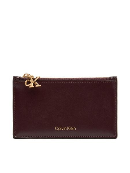 Calvin Klein Portfel Ck Zip Cardcase 6Cc LV04F1076G Bordowy. Czerwone portfele Calvin Klein, bez wzorów, ze skóry. Za 179,99 zł.