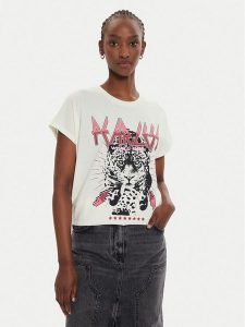 JJXX T-Shirt Wilma 12274694 Écru Boxy Fit. T-shirty JJXX, xs, bez wzorów, z bawełny, bez kołnierzyka, bez ramiączek. Za 99,99 zł.