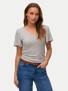Vero Moda Bluzka Gina 10325611 Beżowy Regular Fit. Brązowe bluzki Vero Moda, m, bez wzorów, z wiskozy, bez kołnierzyka, bez ramiączek. Za 59,99 zł.