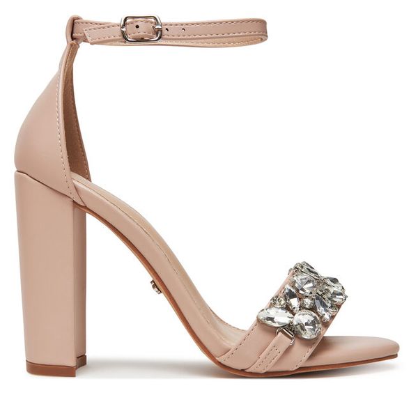 Sandały DeeZee. Brązowe sandały DeeZee, bez wzorów, bez obcasa, na słupku, bez zapięcia. Za 159,99 zł.