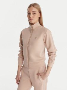 Guess Bluza V2YQ17 K7UW2 Beżowy Regular Fit. Brązowe bluzy Guess, l, z aplikacjami, z wiskozy, bez kaptura. Za 369,99 zł.