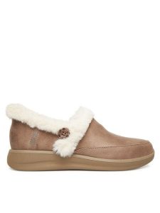 Skechers Kapcie Cozy Escape 168114/TPE Szary. Szare kapcie Skechers, bez wzorów, ze skóry. Za 209,99 zł.