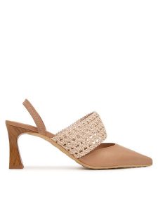 Hispanitas Czółenka HV264779 C002 Beżowy. Brązowe czółenka Hispanitas, bez wzorów, ze skóry, bez obcasa, bez zapięcia. Za 609,99 zł.