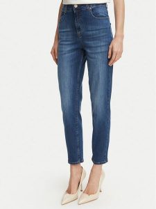 Fracomina Jeansy FP26WVD005D46002 Granatowy Mom Fit. Niebieskie jeansy Fracomina, bez wzorów, z bawełny. Za 489,99 zł.