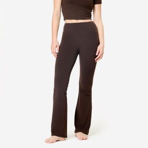 Legginsy do jogi i pilatesu Breathe flare. Brązowe legginsy KIMJALY, bez wzorów, z elastanu. Za 119,99 zł.