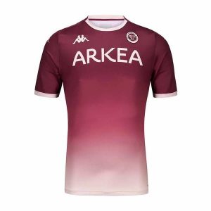 Koszulka Union Bordeaux-Bègles Aboupret Pro 8 2023/24. Czerwone bluzki Kappa, bez wzorów, sportowe, bez kołnierzyka, bez ramiączek. Za 225,95 zł.